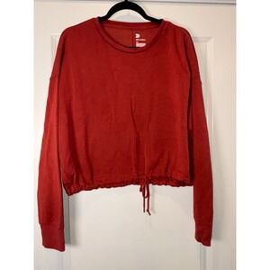 All in Motion Sweatshirt Womens 2XL Red Stretch Fleece Lined Thumbhole Sleeve